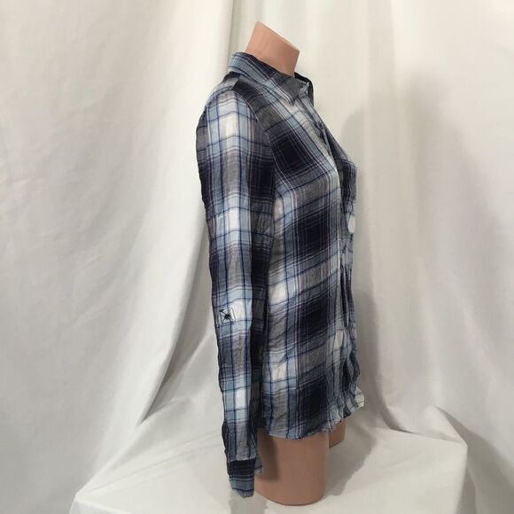 Love, Fire Plaid Button Down Shirt In Blue (UC11) - Picture 5 of 7